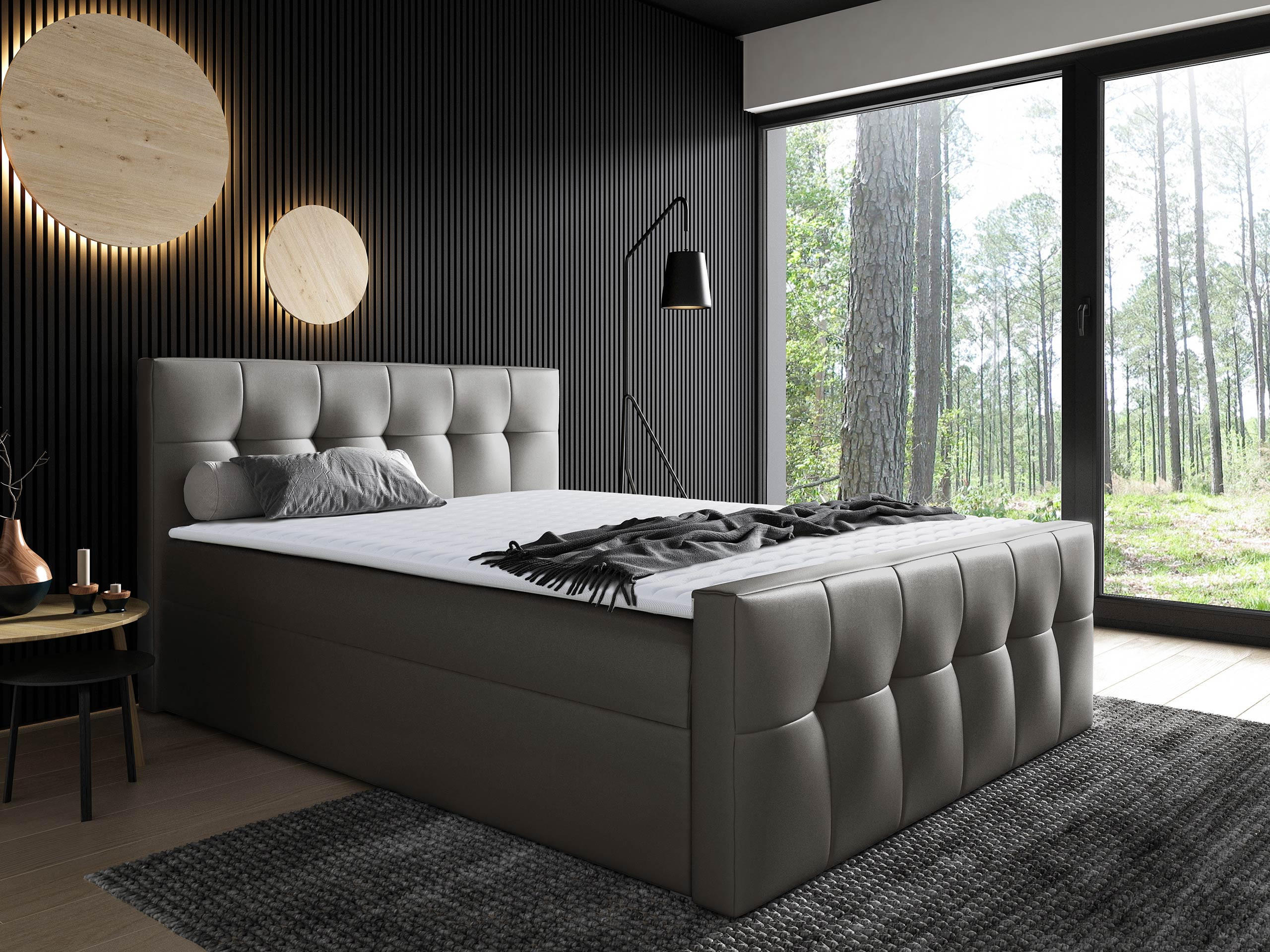 BOXBETT Malibu - Grau, Holz (160/200cm) - MIRJAN24