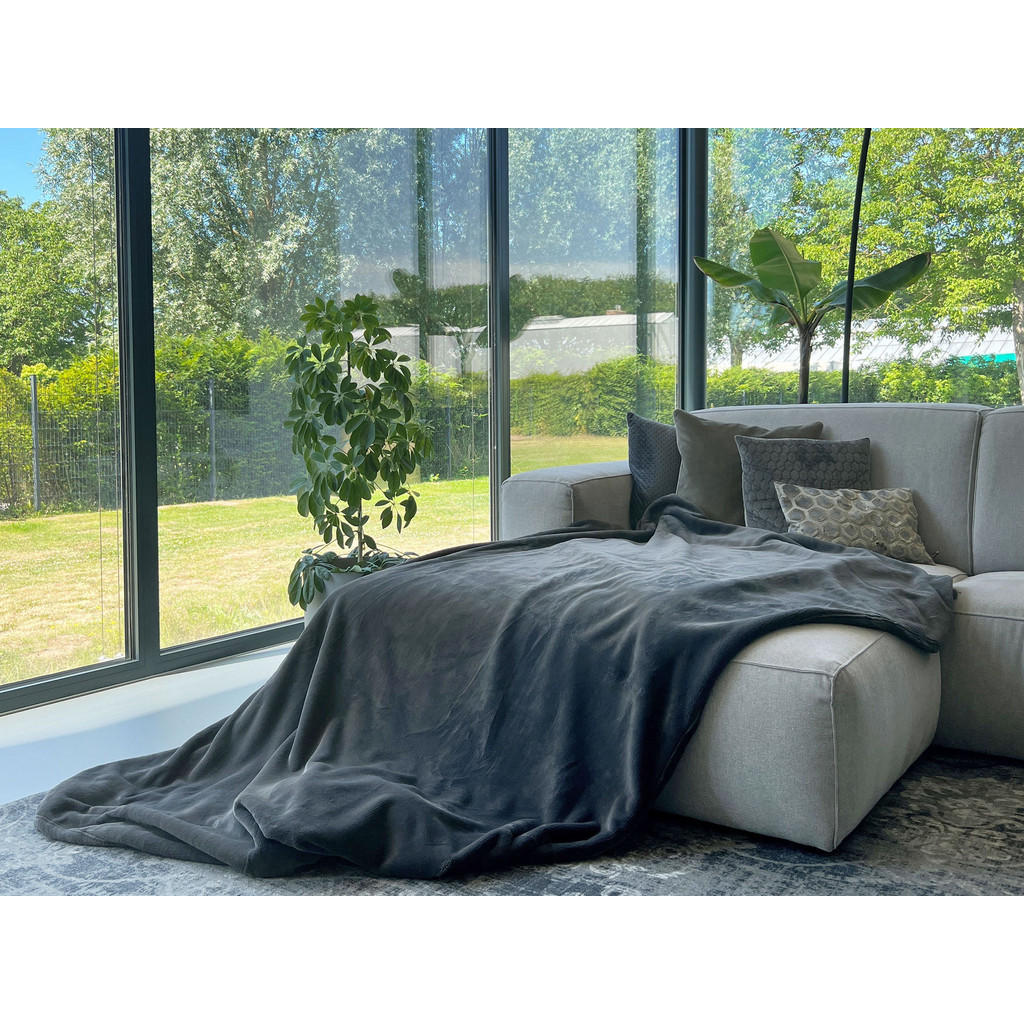 Thumbnail - Zollner Kuscheldecke,, Anthrazit, Textil, 150x200 cm, Oeko-Tex® Standard 100, Wohntextilien, Decken, Kuscheldecken