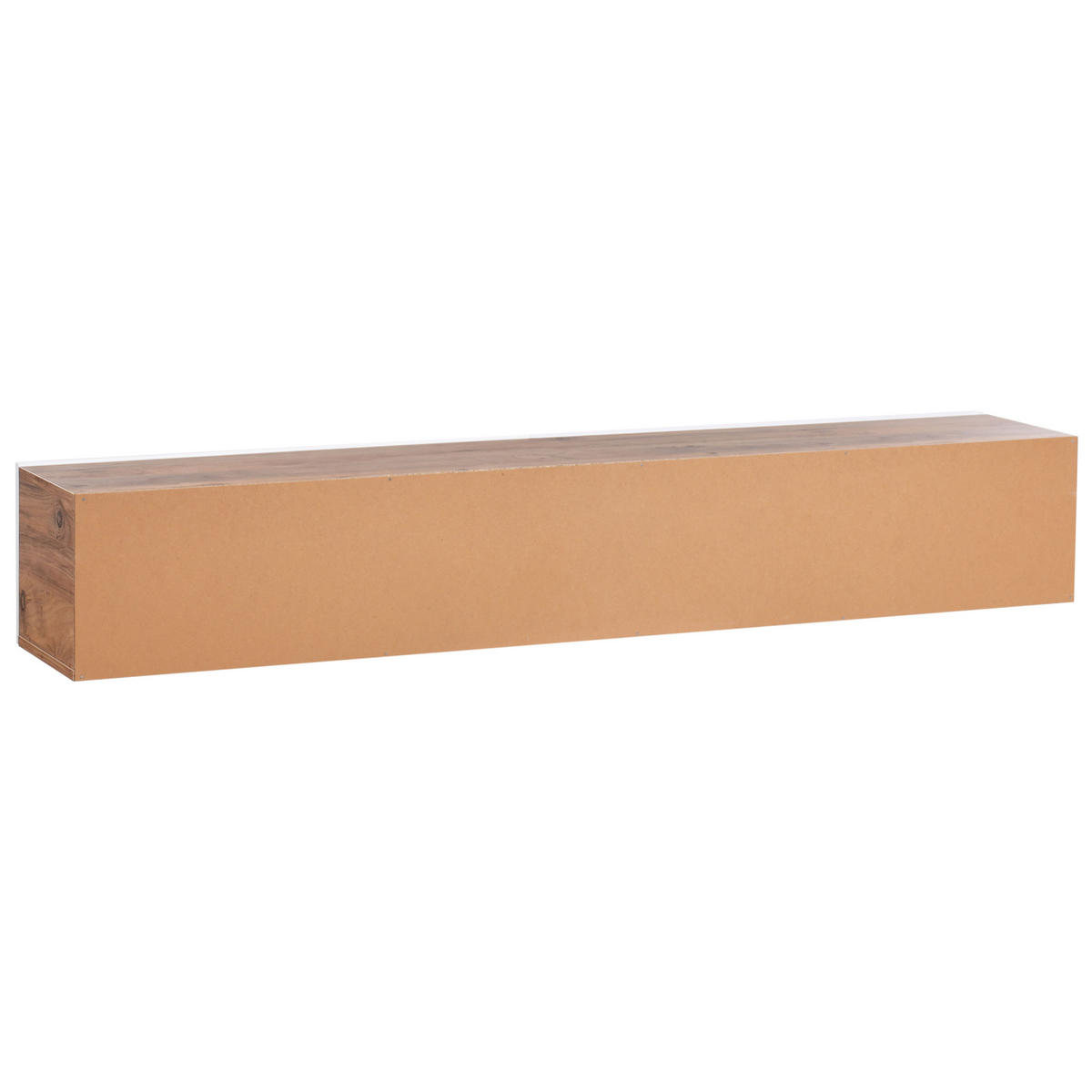 WANDMONTIERTER-TV-SCHRANK Weiß/Braun Gladstone - Weiß/Braun, Holzwerkstoff (180/30/32cm) - Beliani