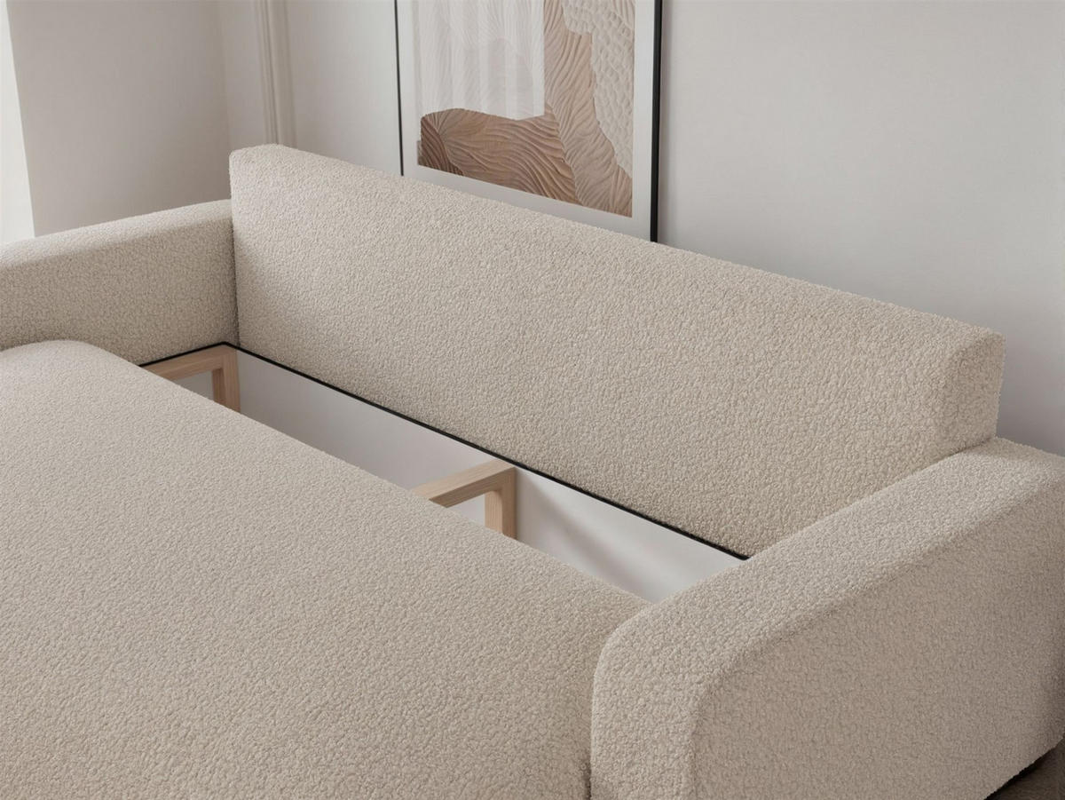 SCHLAFSOFA Luna - Beige, Holzwerkstoff/Textil (246/79/96cm) - Fun Möbel