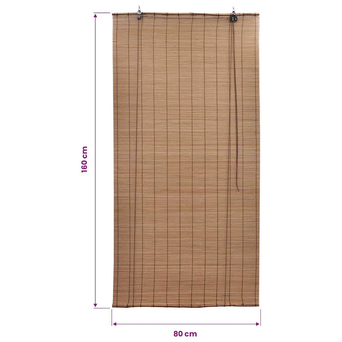 BAMBUSROLLO 80/160 cm Natur - Braun, Naturmaterialien/Holz (80/160cm) - vidaXL