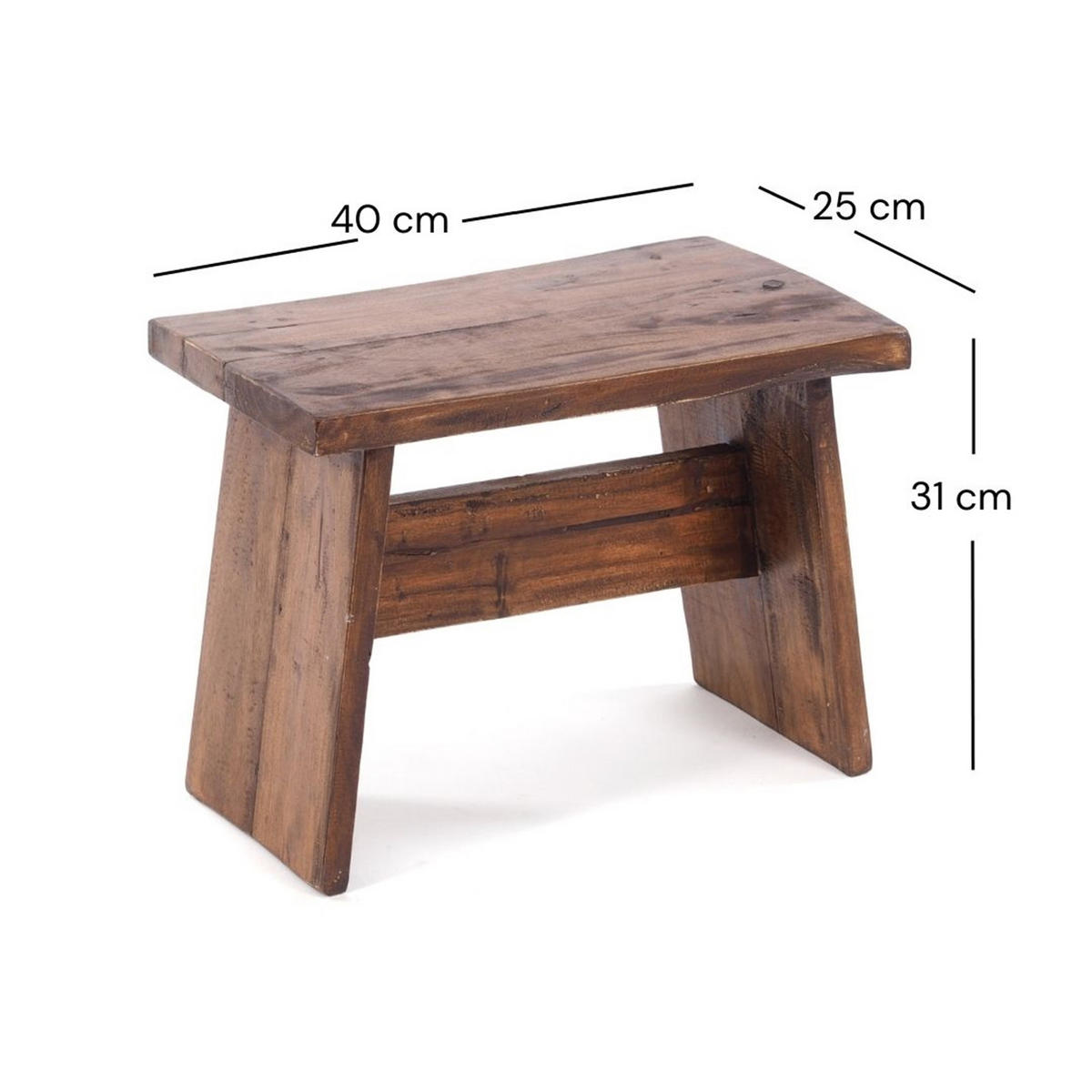 HOCKER SCHEMEL 40 Mahagoni Massivholz 02 hellbraun - Hellbraun, Holz (40/31/25cm) - DESIGN DELIGHTS