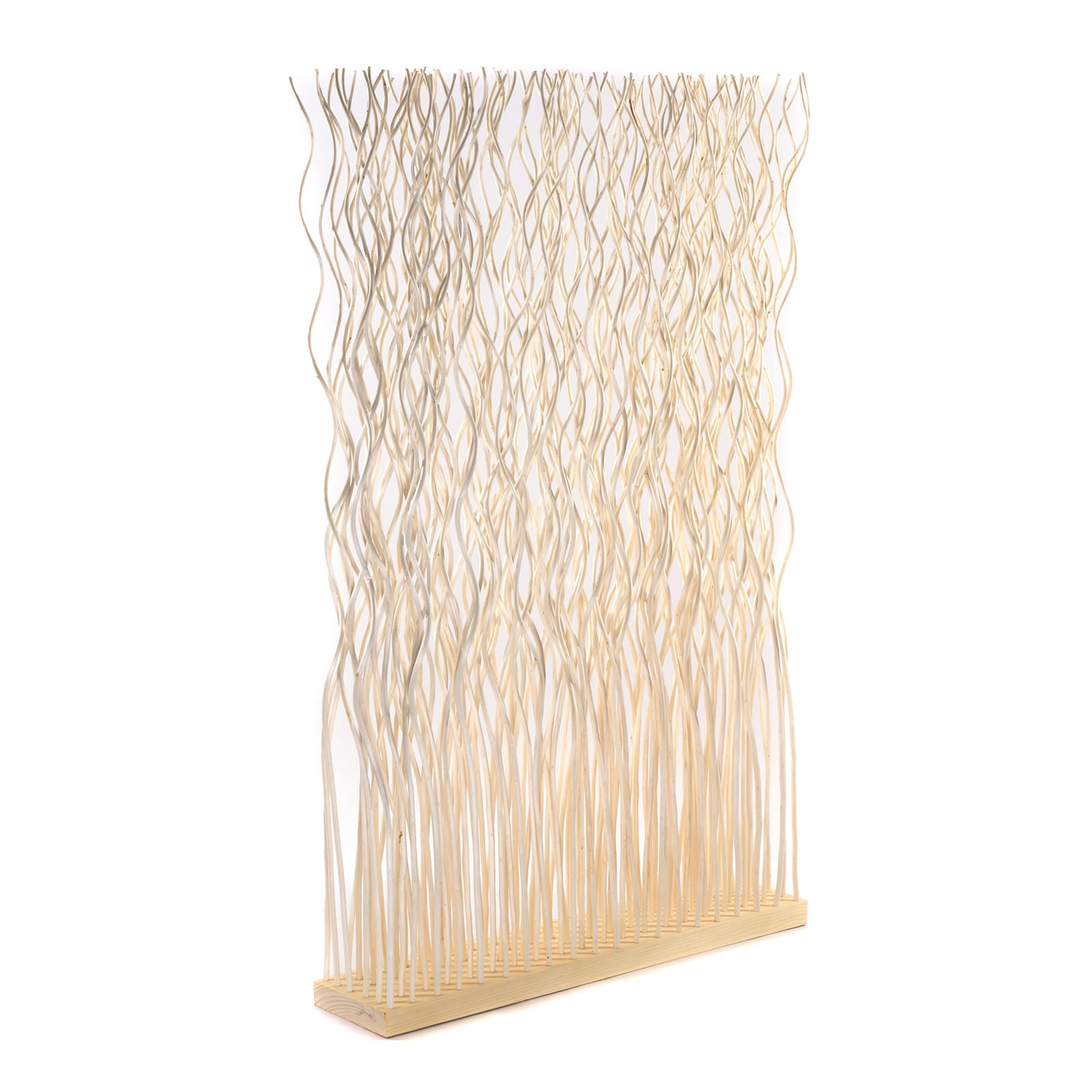 RAUMTEILER Kinki Weidenholz gewellt geblichen - Beige, Naturmaterialien (70/110/17cm) - CREEDWOOD