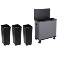 SENSORMÜLLEIMER SR3X18 54L Grau - Grau, Metall (58/60/35cm) - SVITA