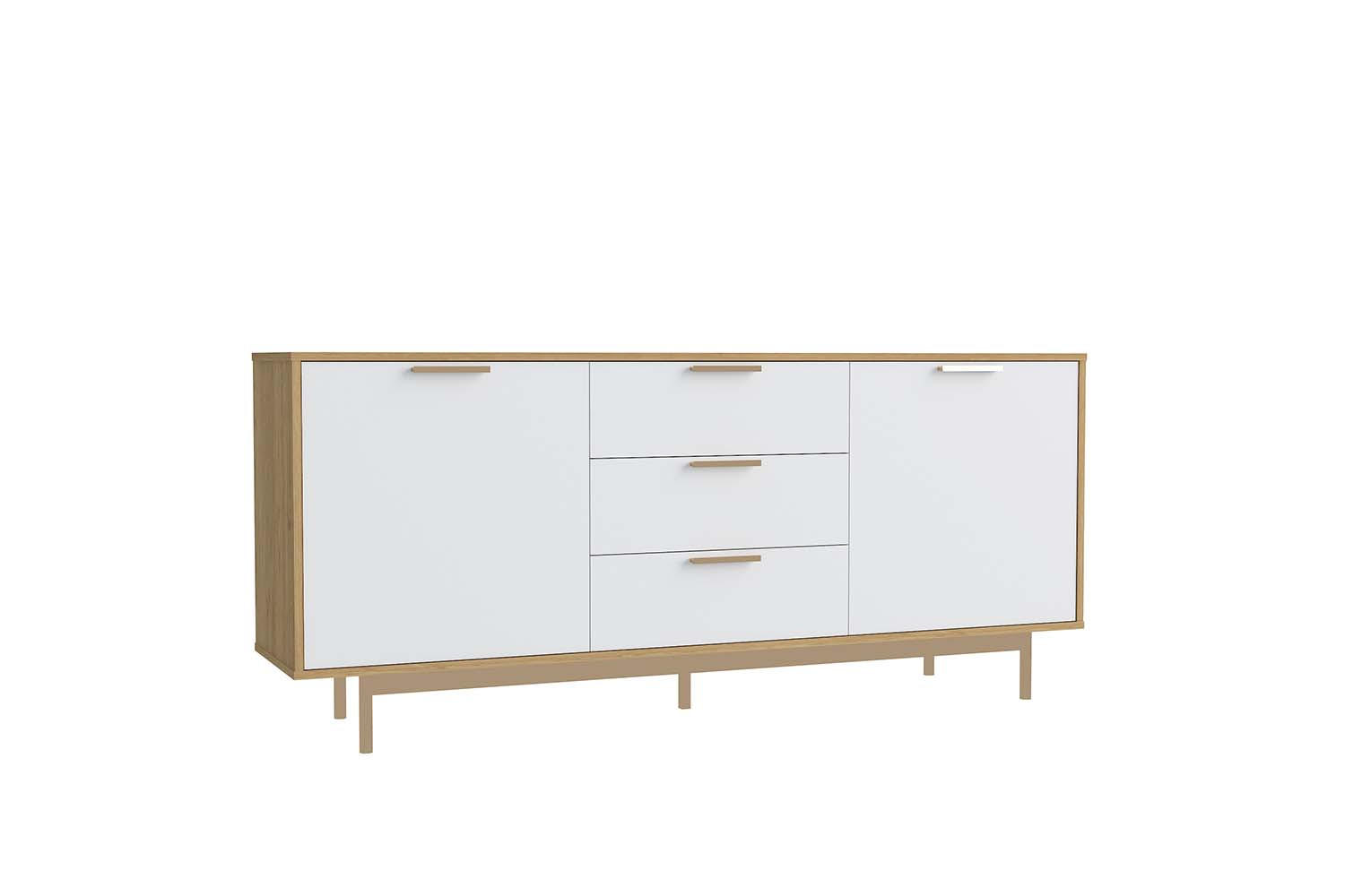 SIDEBOARD Fyn Weiß Im Skandinavischen Stil - Weiß, Metall (175/80/41cm) - Concept Usine