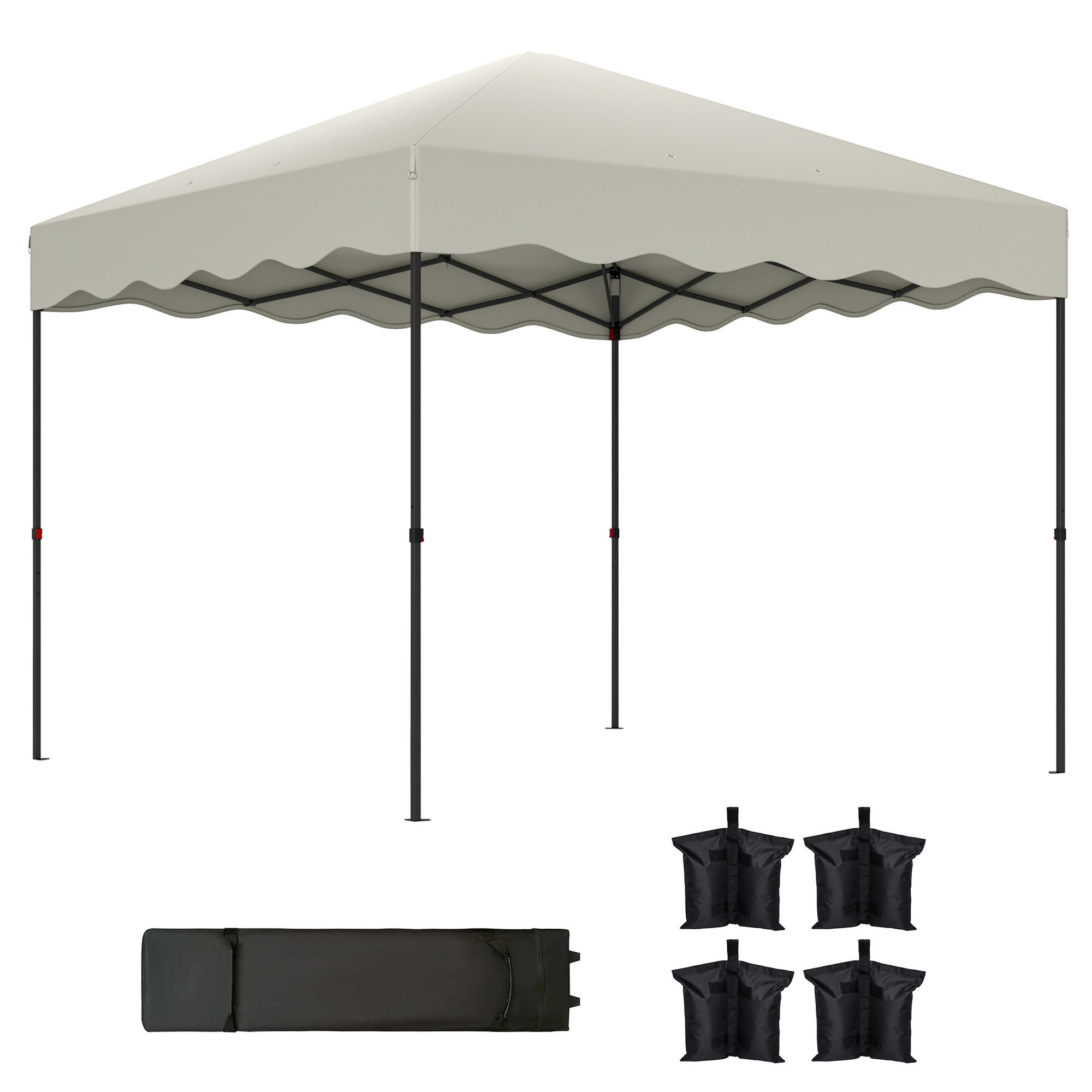 PAVILLON ca.3 x 3m - Creme, Metall (297/287/297cm) - Outsunny