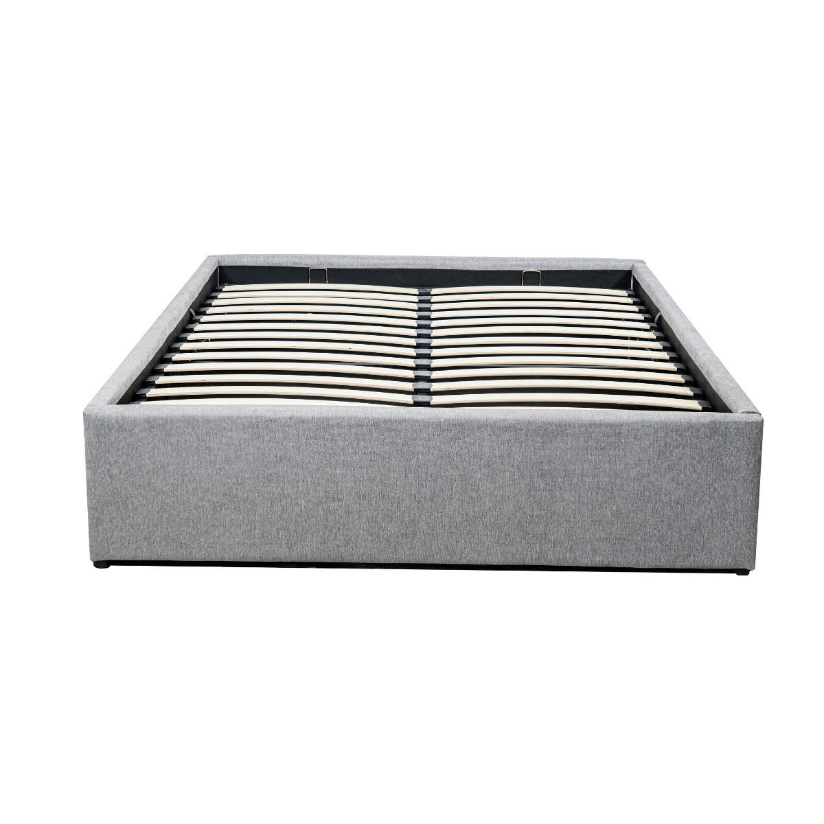 BETTKASTEN 140x190 cm mit grauem stoff - alba - Grau, Holz (190/140cm) - Calicosy