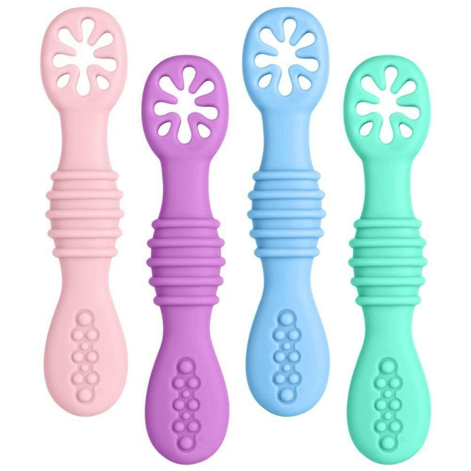 LERNLÖFFEL 4-teiliges Set Silikon Mehrfarbig - Multicolor, Kunststoff