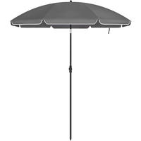 SONNENSCHIRM Grau Ø 200 cm UV50+ mit Neigefunktion - Grau, Kunststoff (200/200cm) - Resch