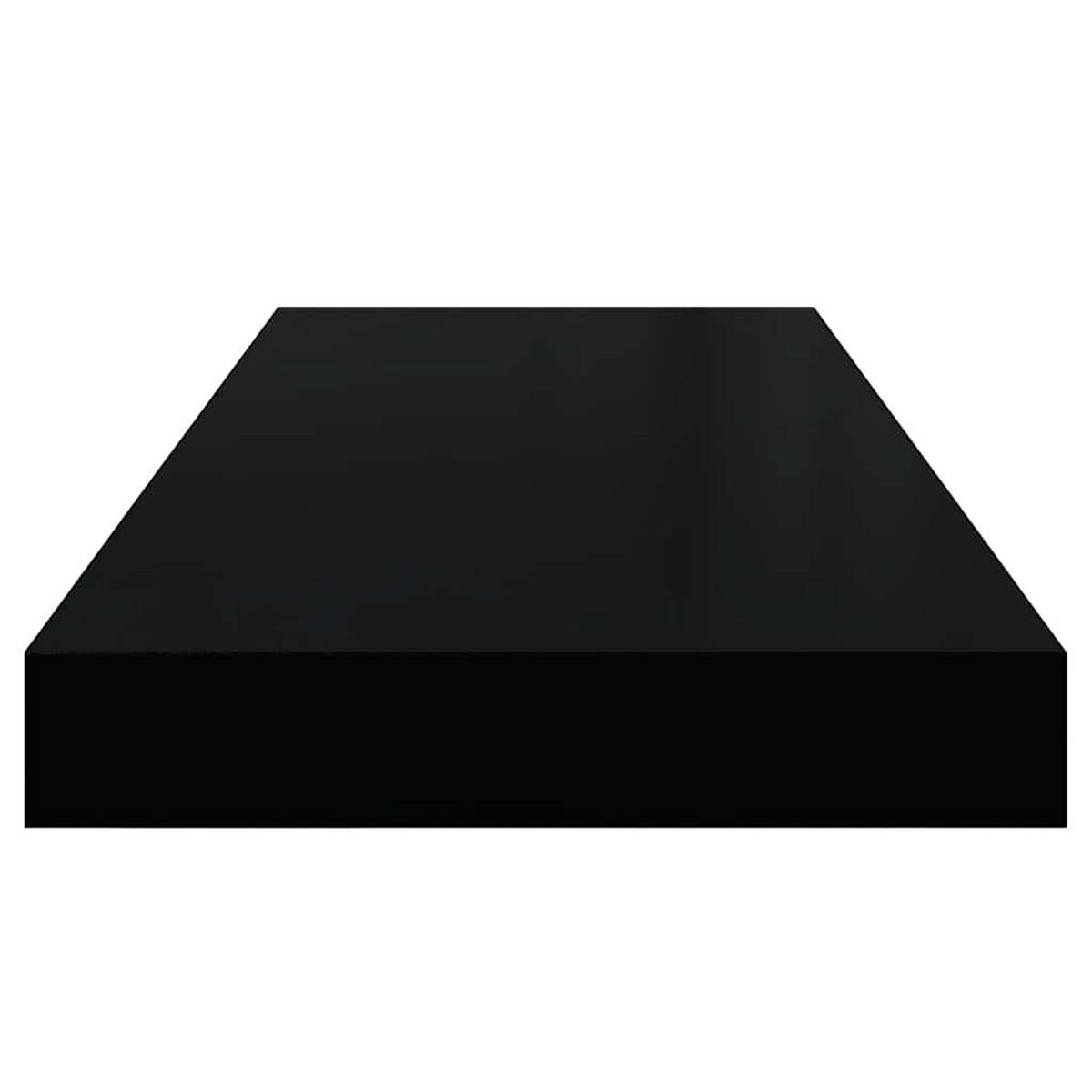 WANDBOARDSET 2-teilig 60/23,5/3,8 cm aus Mdf Schwarz - Schwarz, Holzwerkstoff/Metall (60/3.8/23.5cm) - vidaXL
