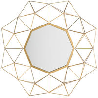 WANDSPIEGEL gold geometrische Form 80/80 cm Gaillac - Goldfarben, Metall (80/80/6cm) - Beliani