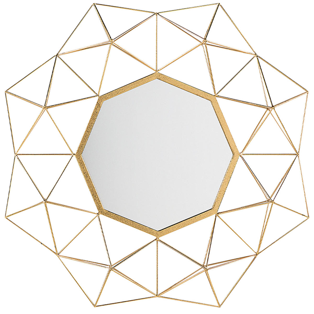 WANDSPIEGEL gold geometrische Form 80/80 cm Gaillac - Goldfarben, Metall (80/80/6cm) - Beliani