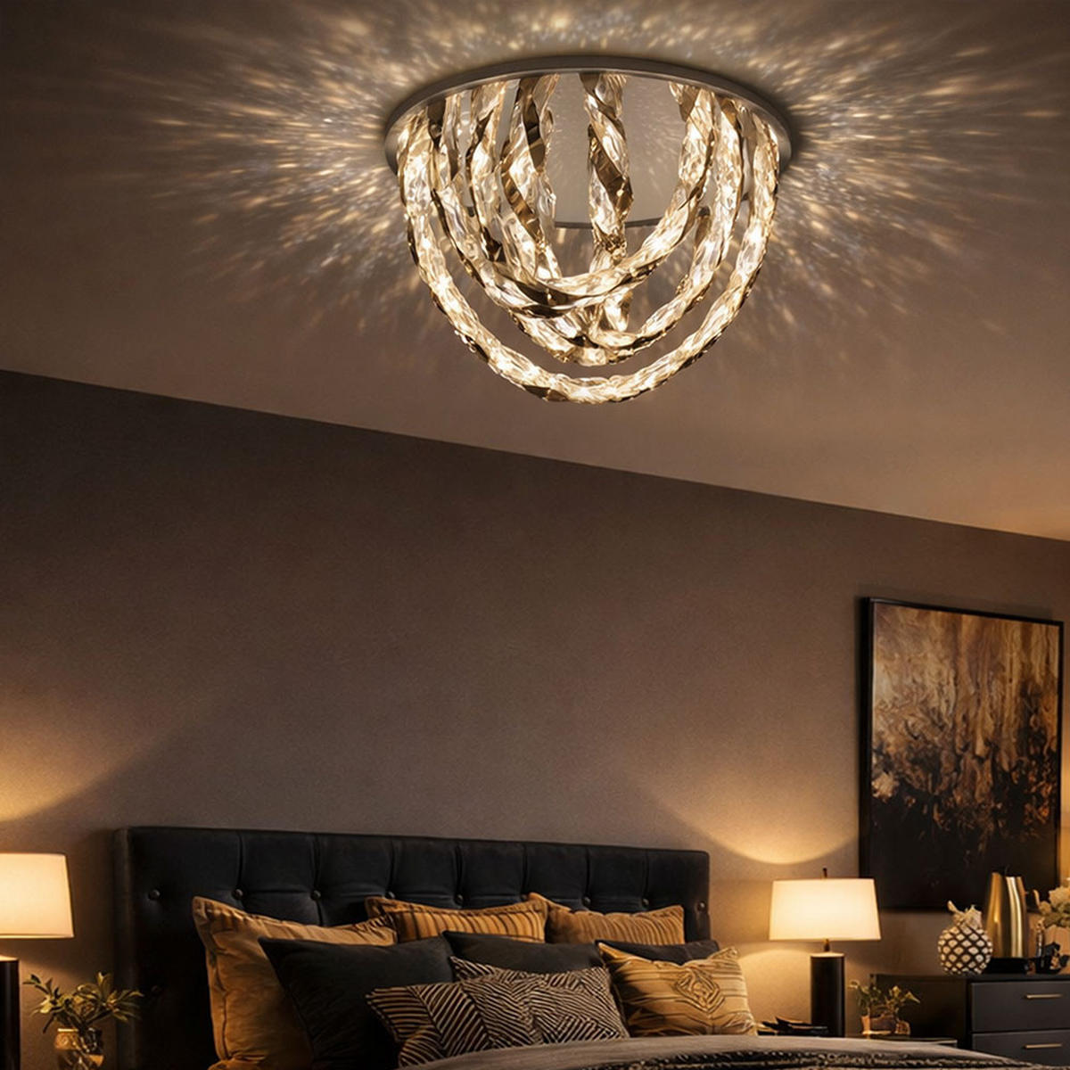 LED DECKENLEUCHTE Metall Chrom Rauch - Silberfarben, Metall (60/60/42cm) - Globo Lighting