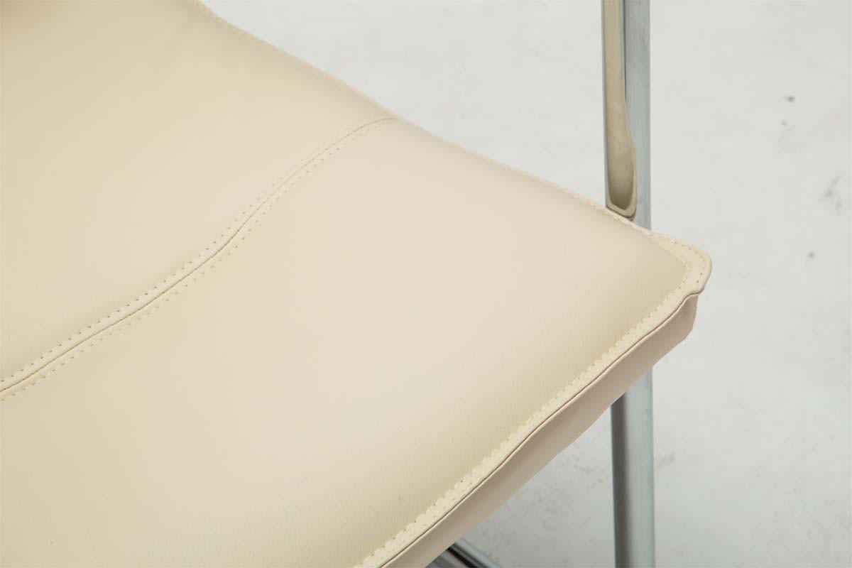 BESUCHERSTUHL 2er-Set SEATTLE 92x56x60 cm Creme Kunstleder - Creme, Leder/Metall (56/92/60cm) - DELUKE