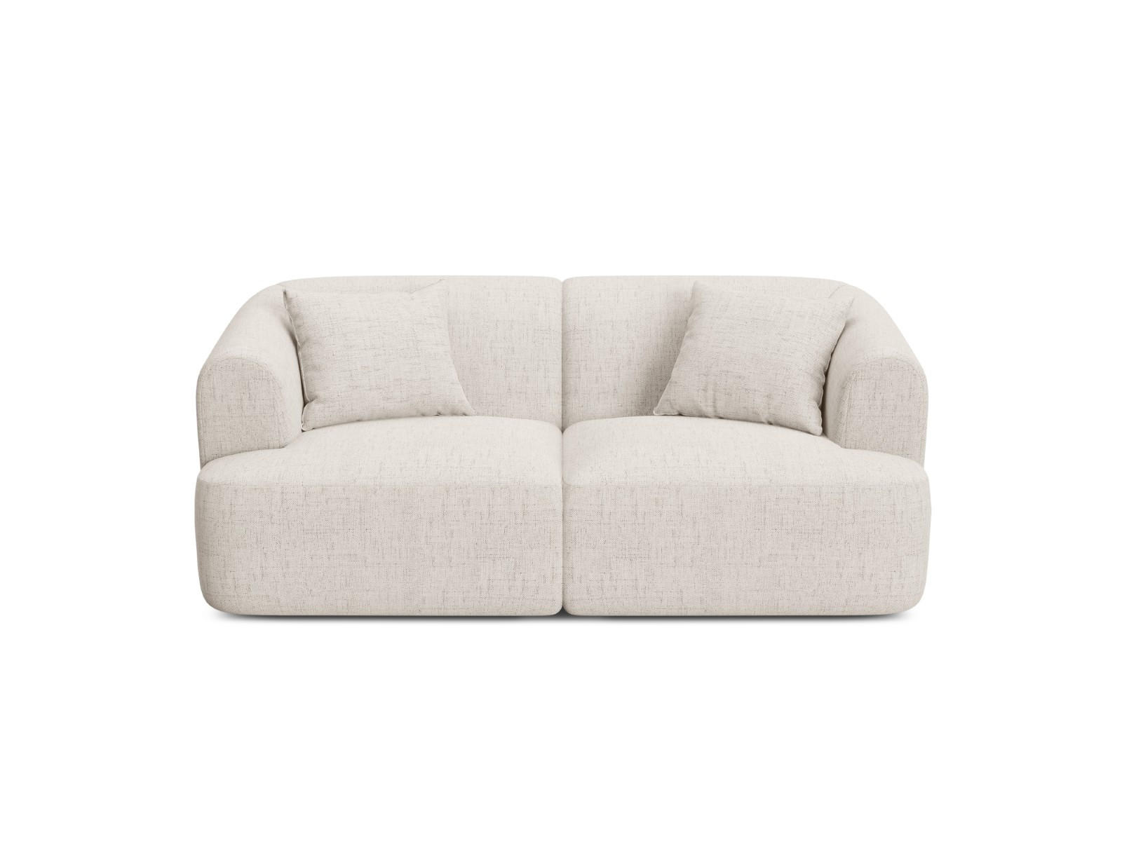 MODULARES-SOFA Campi aus strukturiertem Stoff leichtes beige 2 Sitzplätze - Creme, Textil (90/70/180cm) - Cosmopolitan Design