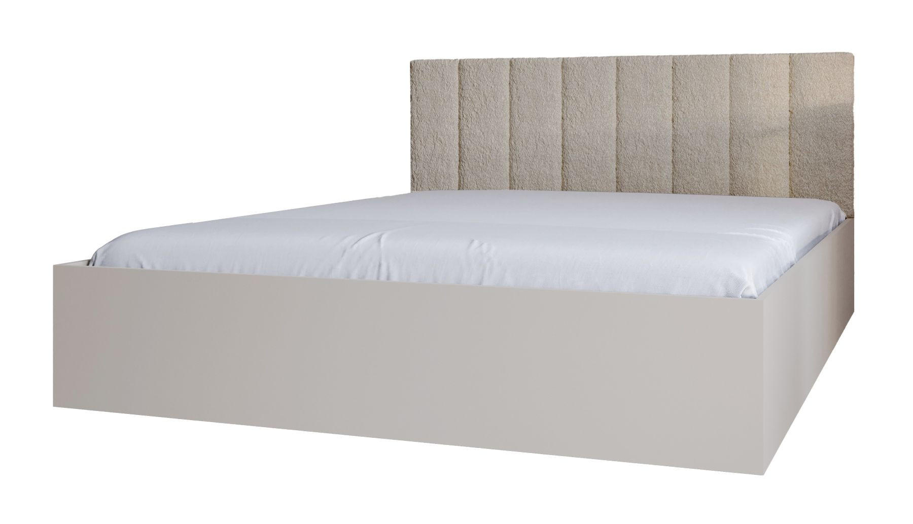 BETT Beige STYLE Mit Kaschmirmatratze Gepolsterter Kopfteil 120x200 cm - Beige, Textil (120/200cm) - Sepro Meble