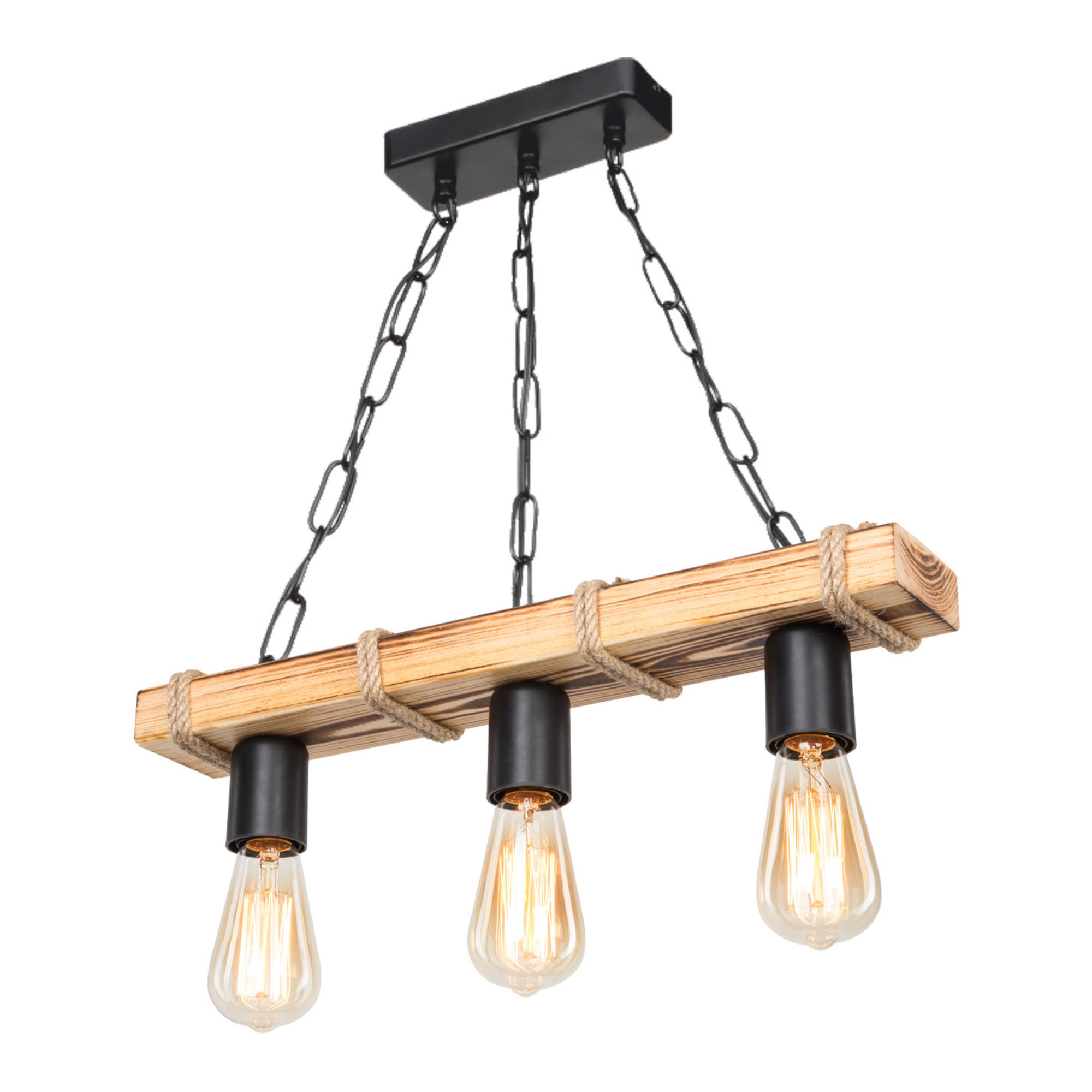 HÄNGELEUCHTE Hemel - Schwarz, Holz/Metall (10/50/60cm) - lux.pro