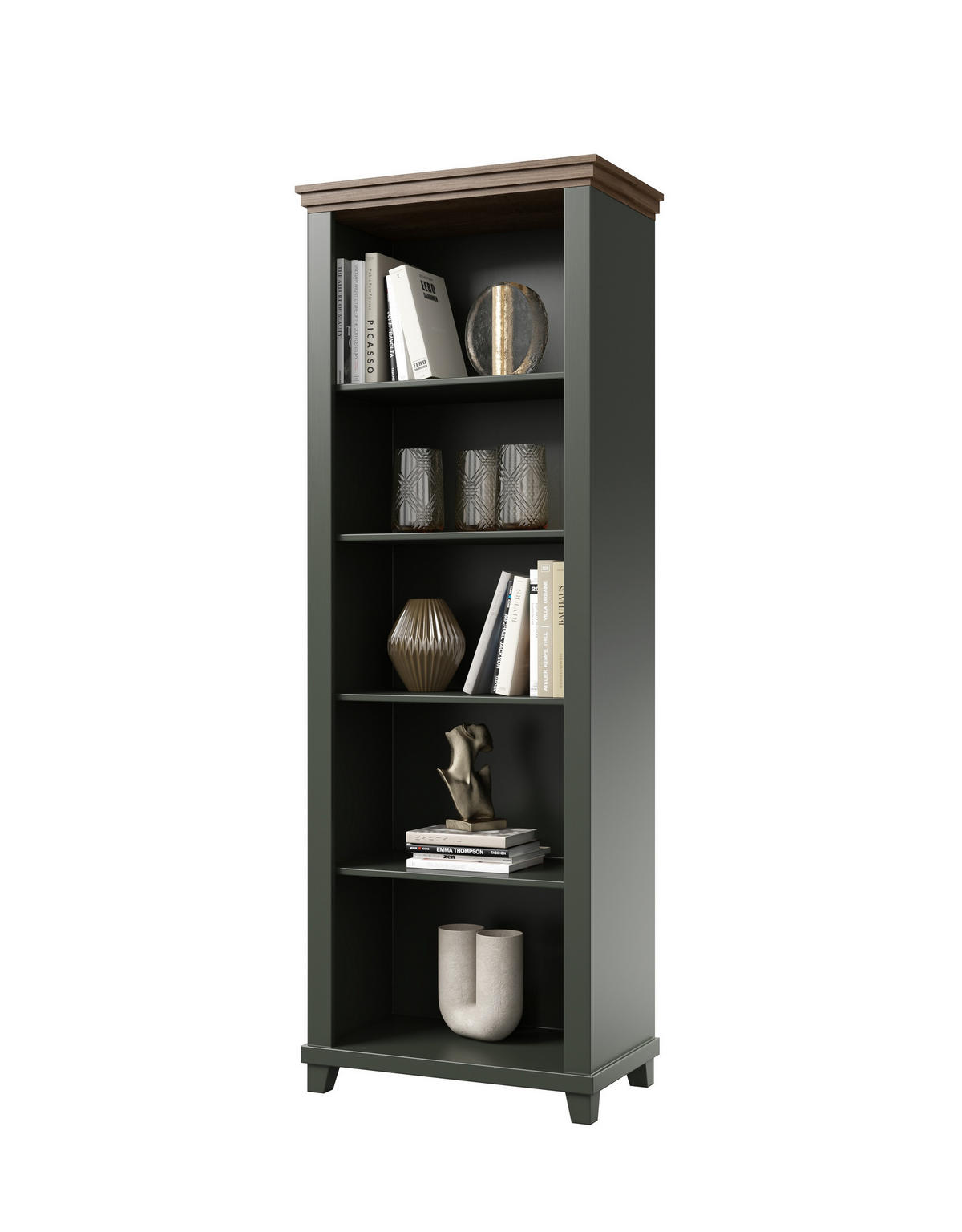 BÜCHERREGAL EVOLETTA 71x42x200 cm, Regal Hellgrün - Hellgrün, Holzwerkstoff (71/200/42cm) - MASSENO