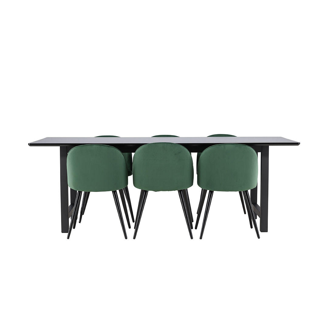 ebuy24 Tischgruppe Grün 220x75x100 cm