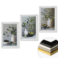 WANDBILDER 3er-Set - 40x60 cm Weißer Rahmen - Oliven in schlichten Vasen - Weiß, Kunststoff (40/60cm) - ArtPrintCave