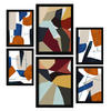 POSTER Set Mit 6 Farbige Kanten In Form Abstracts Ästhetische Dekorative Gemälde Für Ihr Wohnzimmer, Schlafzimmer, Zuhause A3 & A4 Schwarzer Rahmen - Schwarz, Papier (29/3cm) - Nacnic