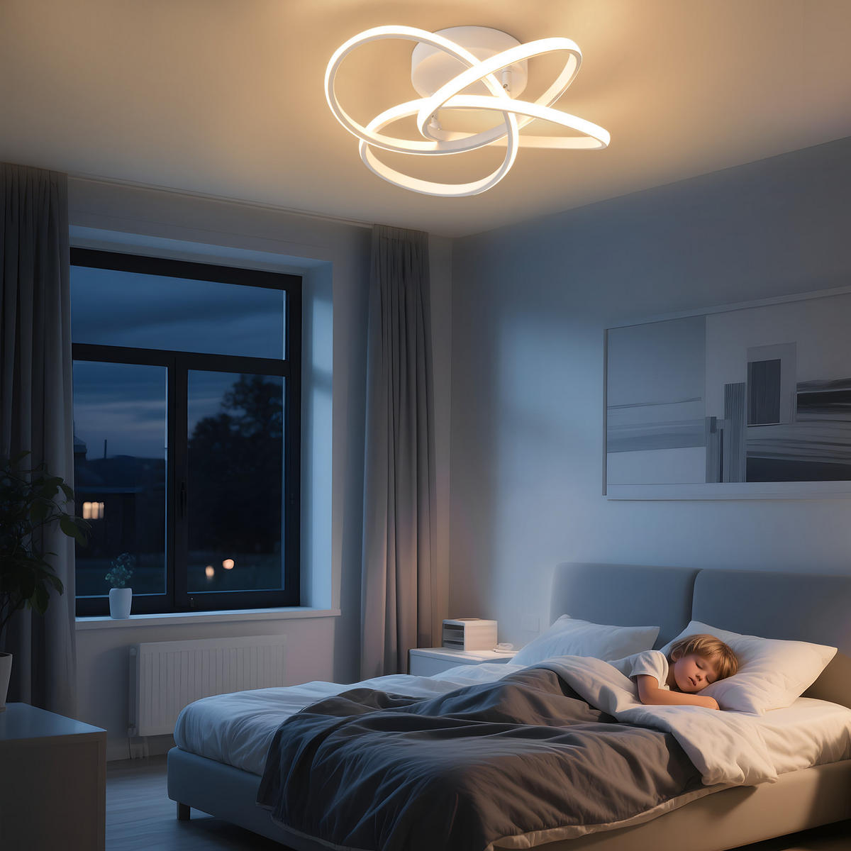 LED-DECKENLEUCHTE Timoa 45/42/16 cm - Weiß, Metall (45/42/16cm) - ZMH