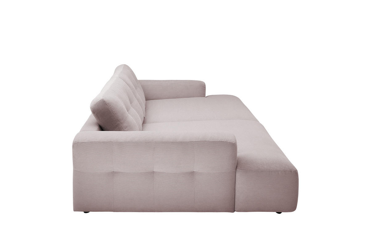 BIG SOFA MIKA Pink Cord - Pink/Schwarz, Kunststoff/Textil (300/86/167cm) - KAWOLA