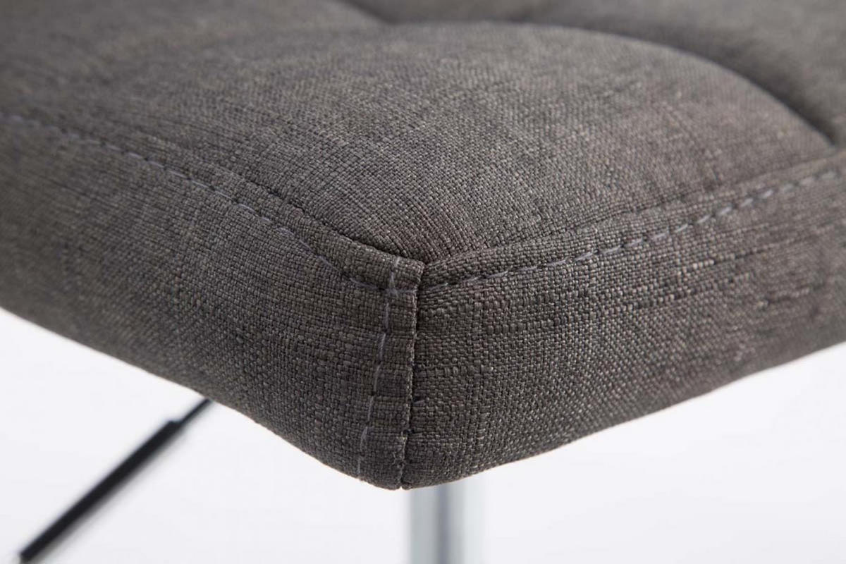 DREHSTUHL 2er Set Stoff dunkelgrau - Chromfarben/Dunkelgrau, Textil/Metall (44/74/49cm) - CLP