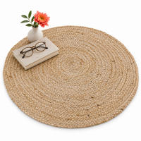 TEPIH prirodna okrugli juta ručno tkan 60 cm - svijetlo bež, tekstil (60/60cm) - Relaxdays
