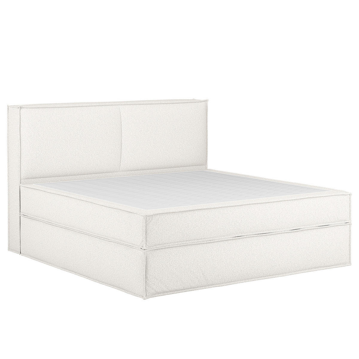 BOXSPRINGBETT mit Kopfteil - Premium - Weiß, Textil (200/200cm) - home24