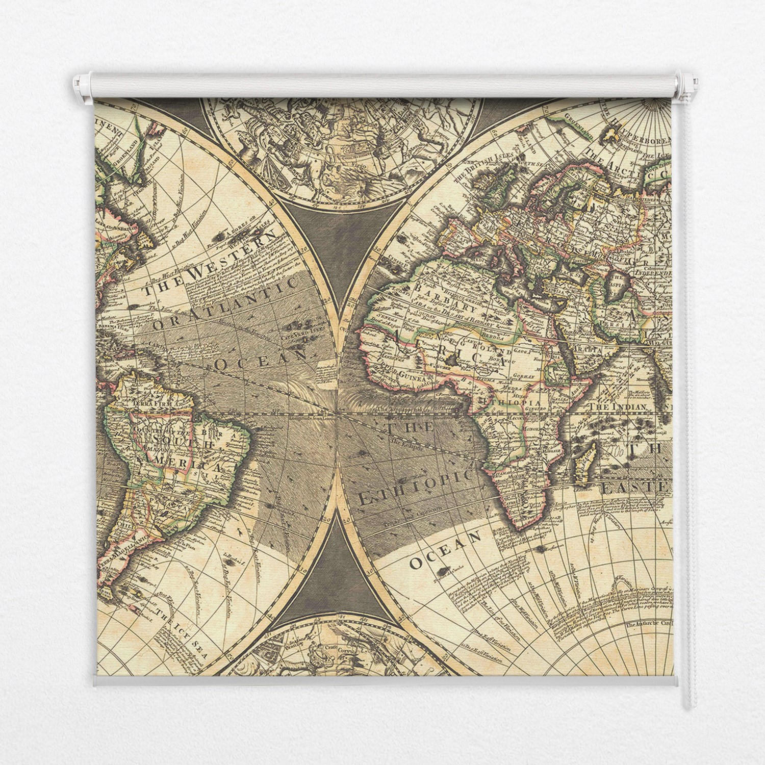 TULUP VNITŘNÍ roleta - okenní roleta - roleta - 90x180 cm - Mapa světa