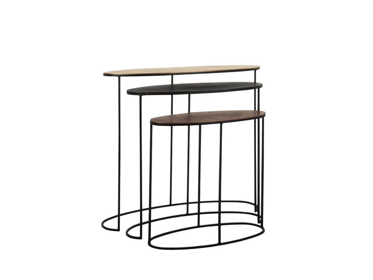 BEISTELLTISCH Emily Metall 90 cm / 35 cm Multi - Goldfarben, Metall (35/90/80cm) - Villa Möbel