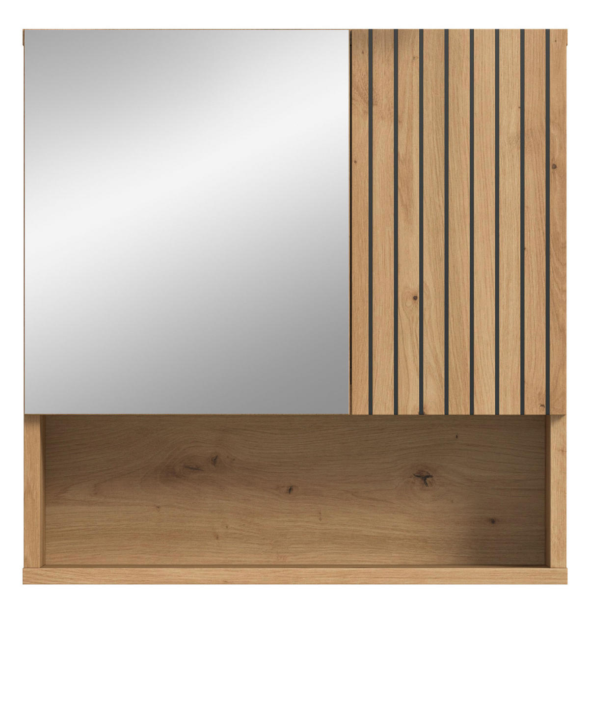 SPIEGELSCHRANK Eiche Artisan, 54 x 55 cm, Badezimmer Schrank mit Spiegel - Eiche Artisan, Glas/Holzwerkstoff (60/55/17cm) - Inn.Furn