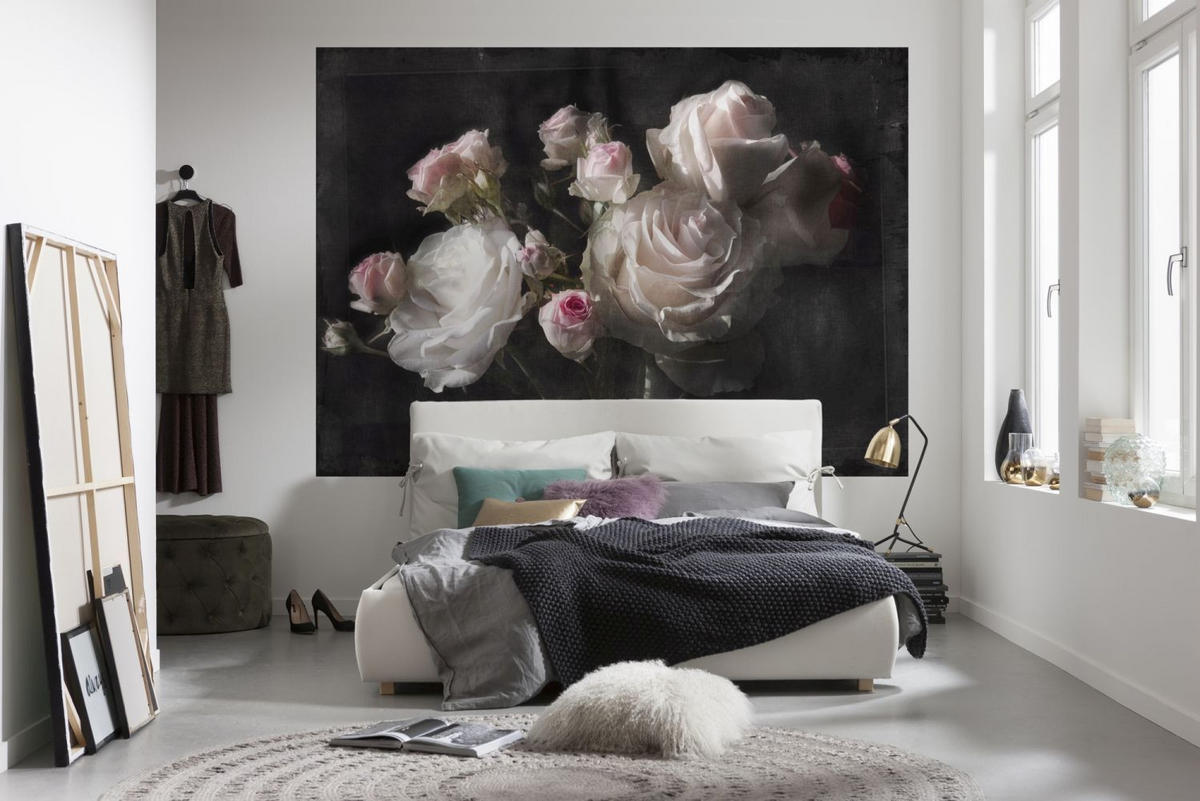 FOTOTAPETE Blumen 254 x 184 cm - Schwarz, Papier (254/184cm) - Sanders & Sanders