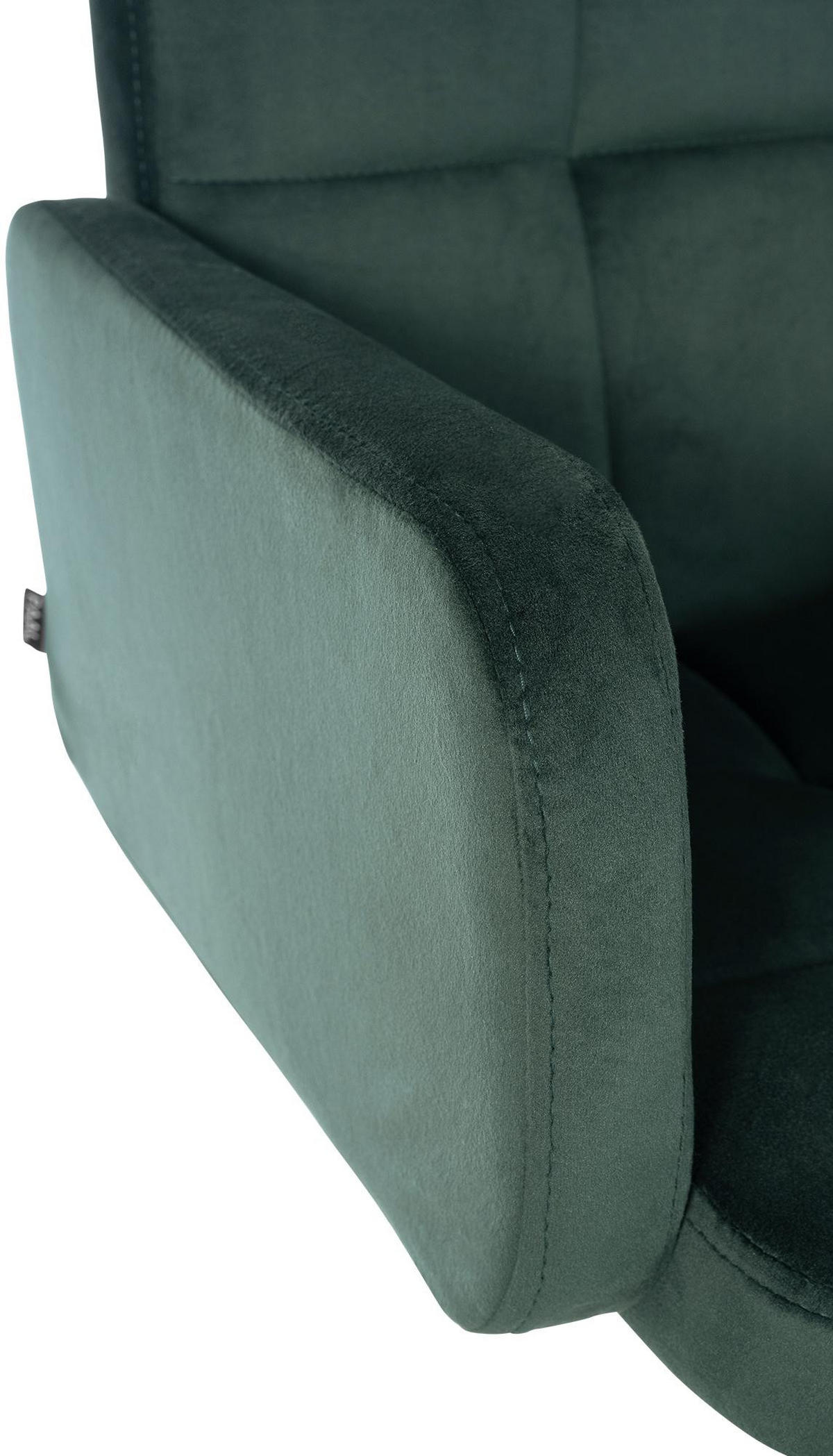 BARHOCKER Samt dunkelgrün - Dunkelgrün/Weiß, Textil/Metall (60/93/56cm) - CLP