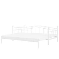 AUSZIEHBETT 80x200 cm Weiß Tulle - Weiß, Metall (80/200cm) - Beliani