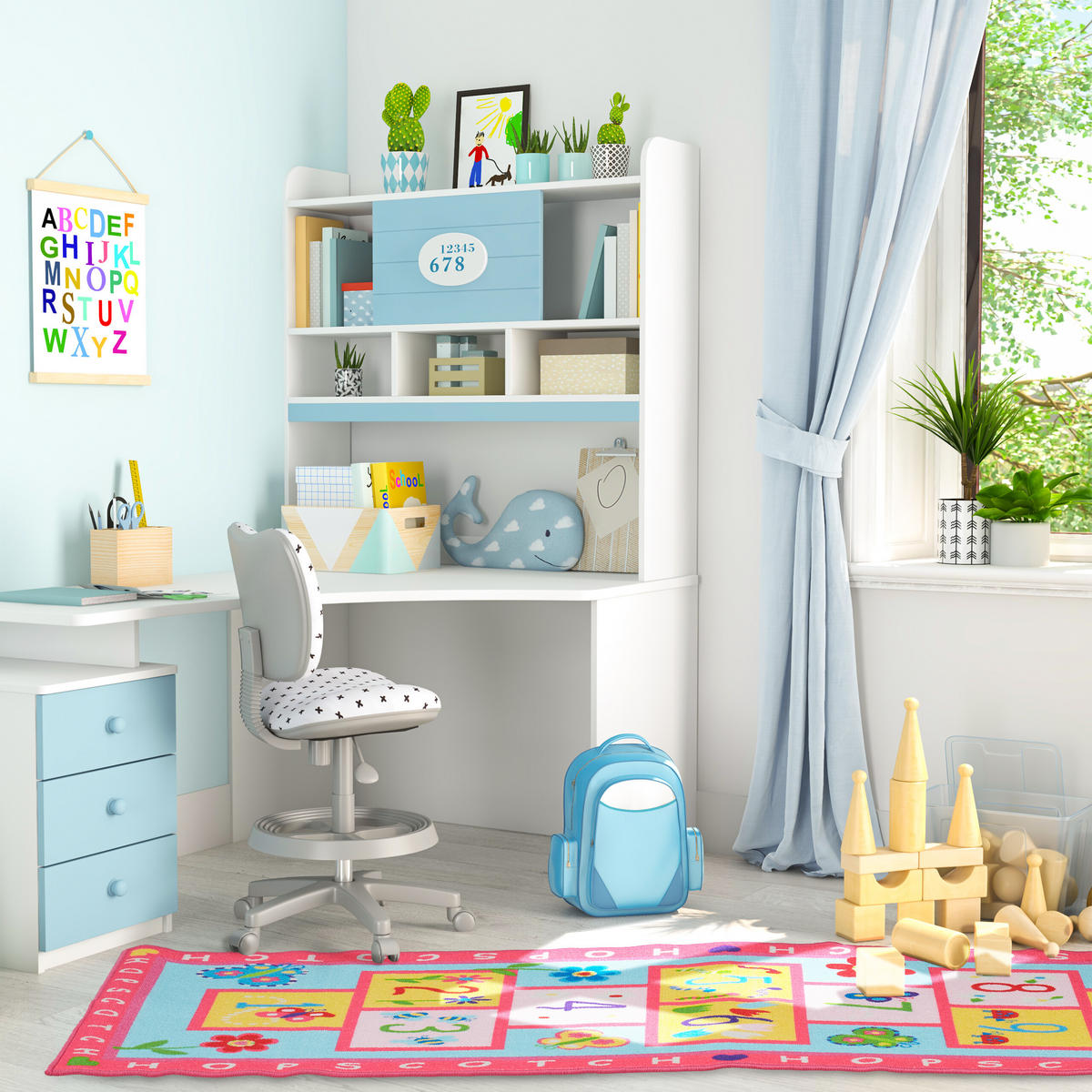 KINDERTEPPICH - Pink, Kunststoff/Textil (67/179cm) - Relaxdays