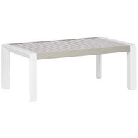 GARTENTISCH Beige Castella - Beige/Weiß, Metall (120/70/45cm) - Beliani