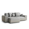 ECKSOFA MIT SCHLAFFUNKTION Solo Hellgrau Webstoff - Hellgrau/Schwarz, Holz/Holzwerkstoff (255/168cm) - Maison de Reve