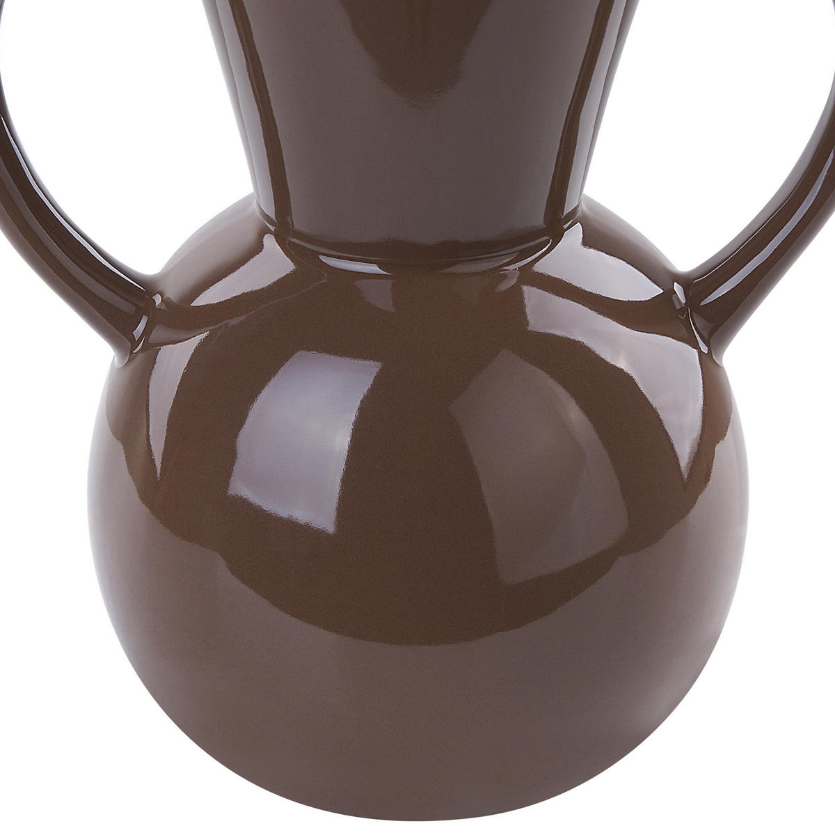 BLUMENVASE Porzellan braun Orestiada - Braun, Keramik (19cm) - Beliani
