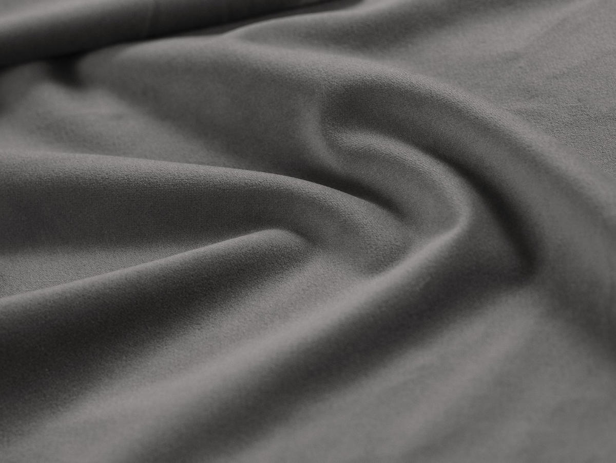 ELEKTRISCHES-ECKSOFA rechts Alyse aus Samt hellgrau 5 Sitzplätze - Hellgrau, Textil (188/295cm) - Micadoni