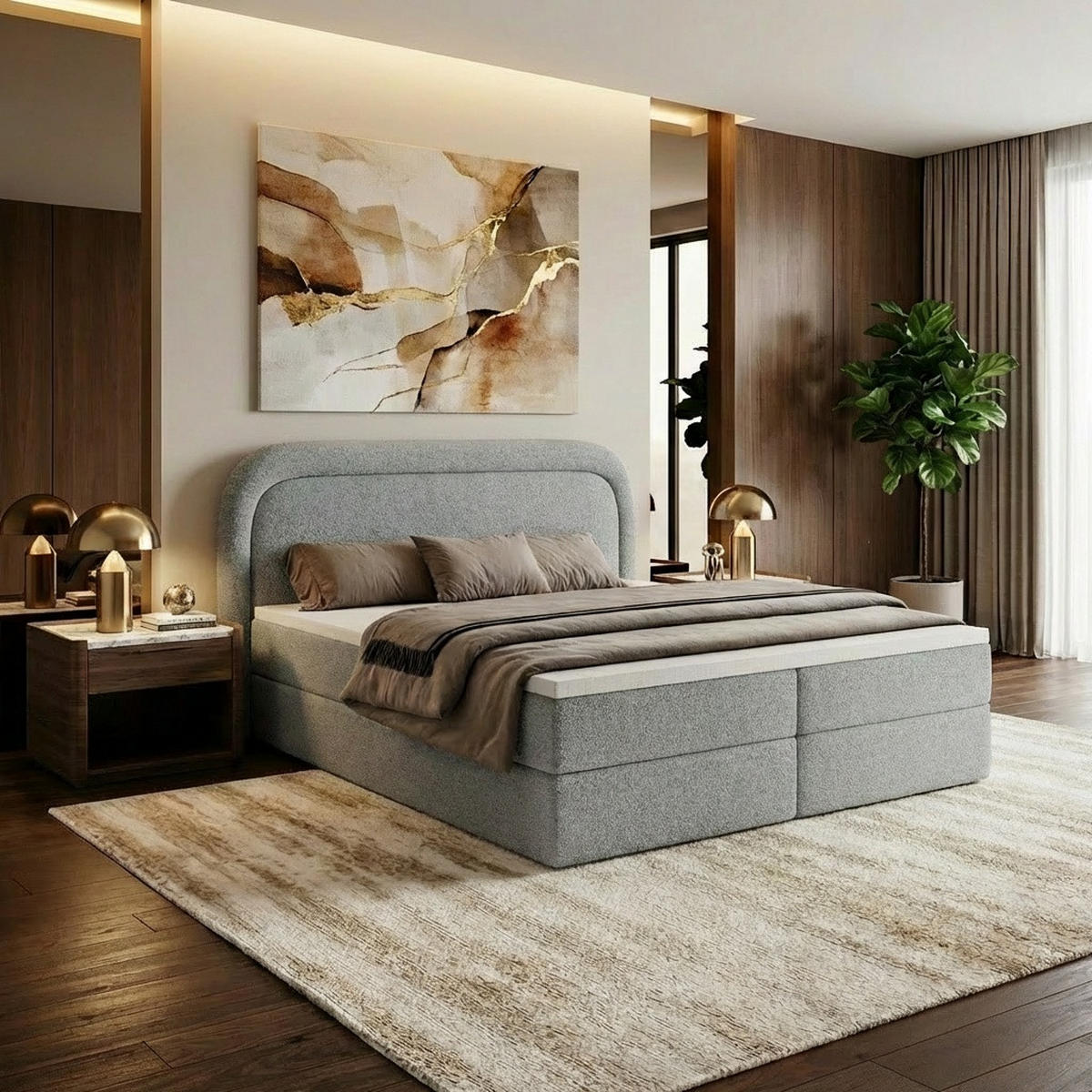 BOXBETT Bonito mit Topper Mintgrün 140x200 - Mintgrün, Textil - Luxkor24