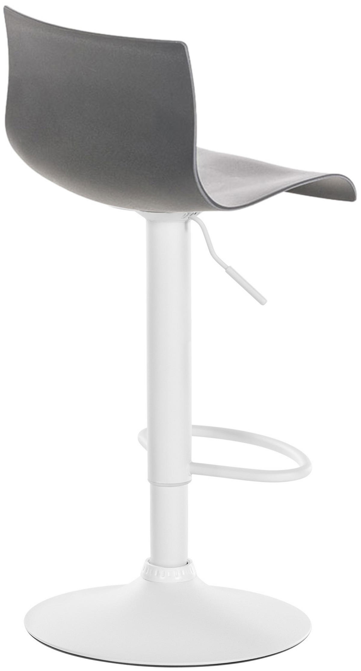 BARHOCKER Kunststoff grau - Weiß/Grau, Kunststoff/Metall (39/84/36cm) - CLP