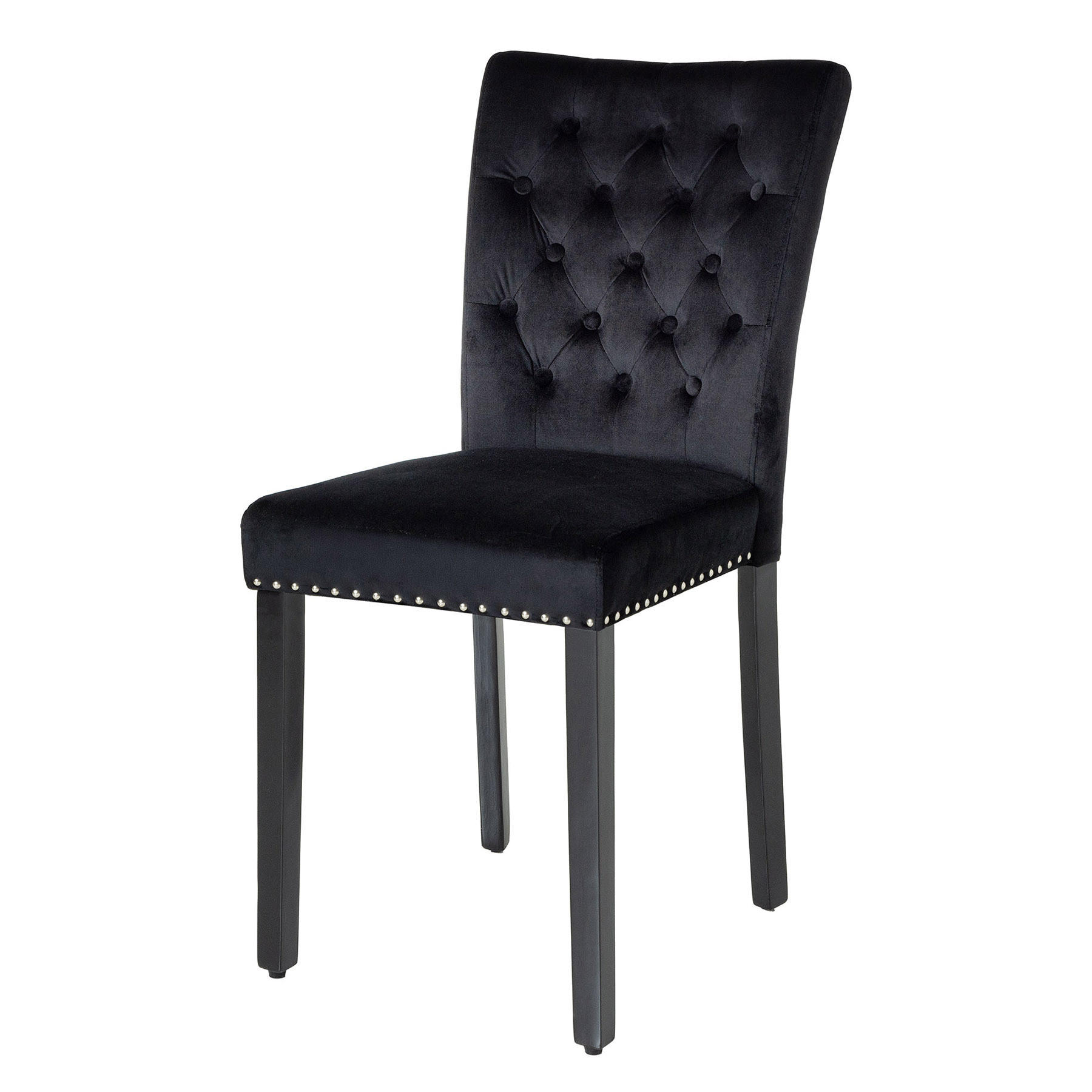 STUHL CASTLE Samt Schwarz 100 cm - Schwarz, Holz/Textil (47/97/58cm) - riess-ambiente