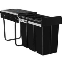 ABFALLSAMMLER Ashlyn,26 x 48 x 42 cm,schwarz - Schwarz, Kunststoff (26/42/48cm) - tectake