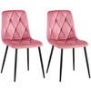 STUHL 2er Set Samt Rosa - Schwarz/Rosa, Textil/Metall (45/85/55cm) - CLP