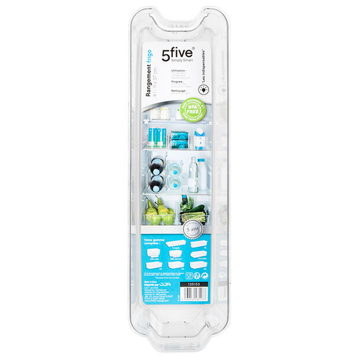 KÜHLSCHRANK-AUFBEWAHRUNGSBOX Smart Fridge, PET-Kunststoff, Transparent, 4 L - Transparent, Kunststoff (10.7/9.5/37cm) - 5five Simply Smart