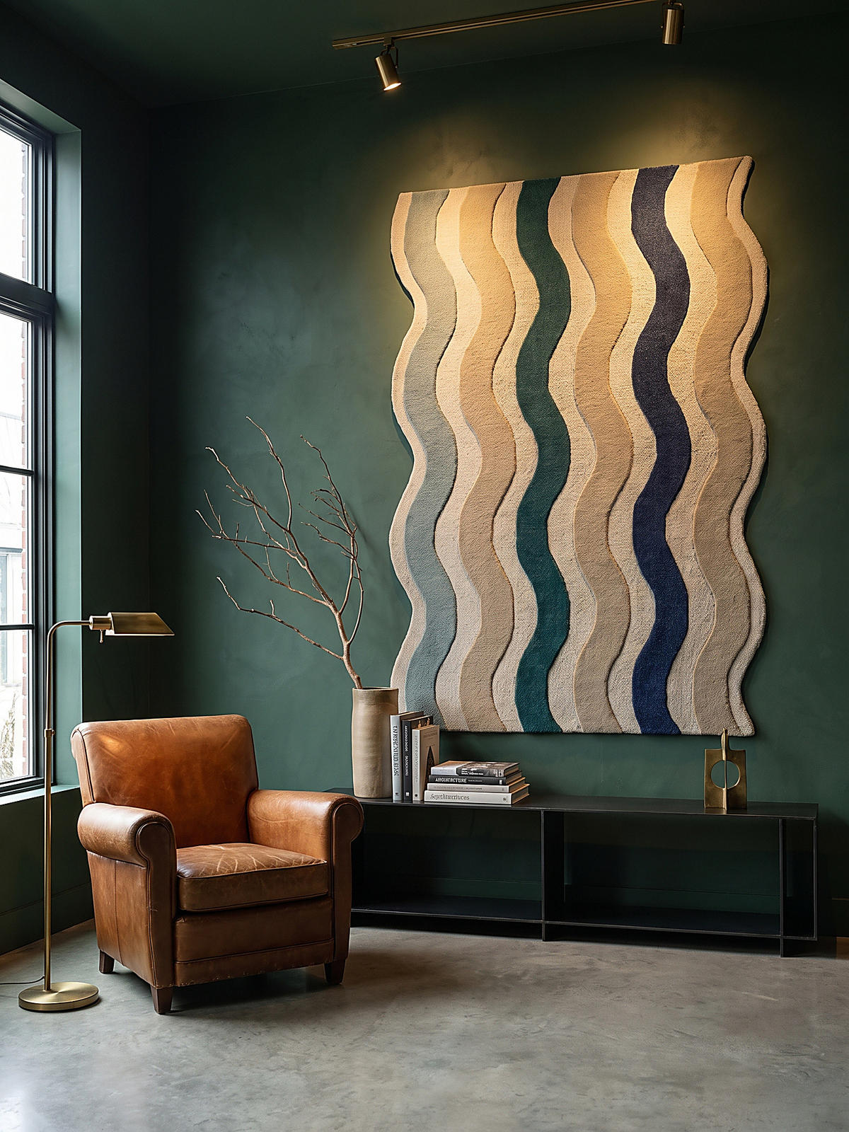 TEPPICH aus Wolle, handgetuftet, MONNOW, in Natur-Blau, Wellenstreifen, 200 x 290 cm - Beige, Textil (200/290cm) - KADIMA DESIGN