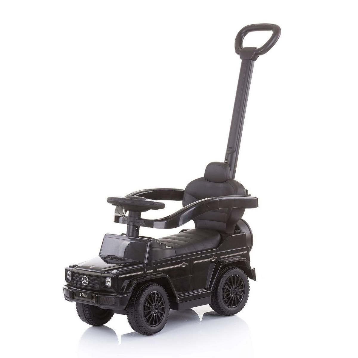 RUTSCHER Mercedes Benz G350d 2 in 1 schwarz 2 in 1 Schubstange Dach Musik, Trittstufe - Schwarz, Kunststoff (85/40/95cm) - Chipolino