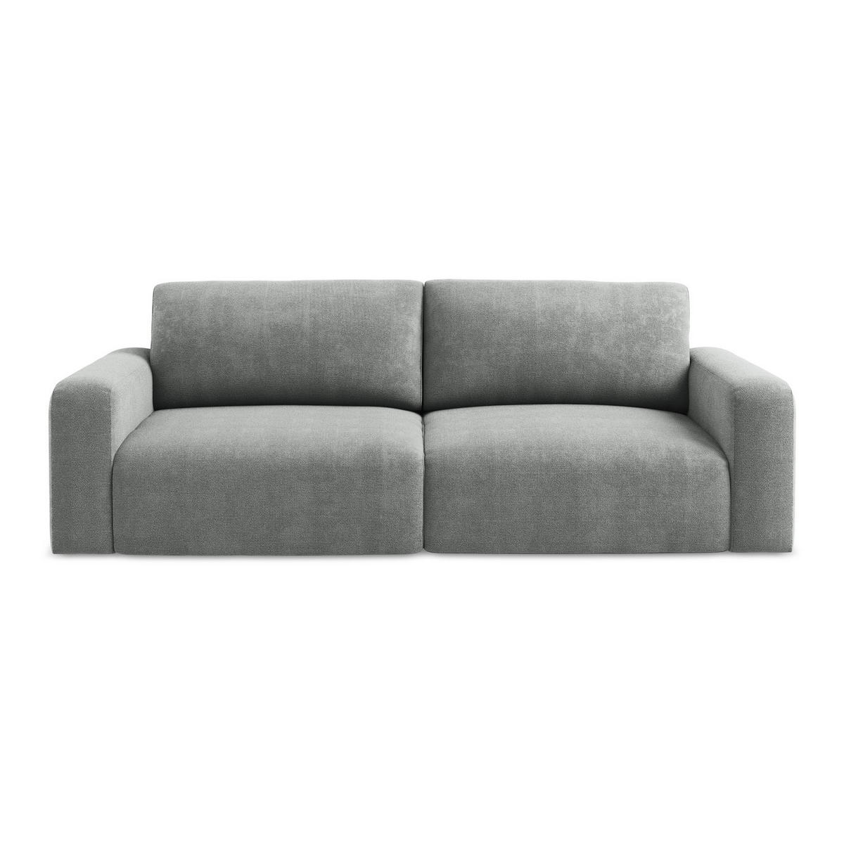 3-SITZER SOFA mit Schlaffunktion Chenille Stoff Grau - Blau/Schwarz, Kunststoff/Textil (244/79/102cm) - LaMiaSofa